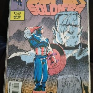 Marvel Super Soldiers Comic with Red, Blue, and Gray Cover